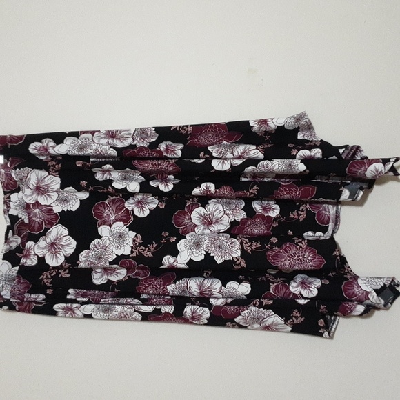 Lane Bryant Floral Black White Skirt Women 14/16 Pull On Elastic Waist Boho Y2k - Picture 7 of 7